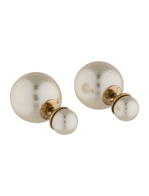 double pearl earrings dior|christian mise en dior earrings.